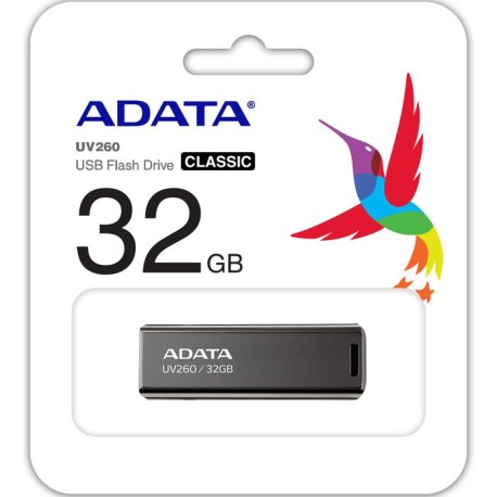 MEMORIA FLASH ADATA UV260 32GB USB 2.0 PLATA (AUV260-32G-RBK)