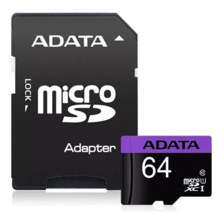 MEMORIA MICRO SDXC ADATA 64GB UHS-I U1 C/ADAPT (AUSDX64GUICL10-RA1)