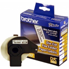 ROLLO DE 300 ETIQUETAS BROTHER DK1203 PRE-CORTADAS 17MM X 87.1MM