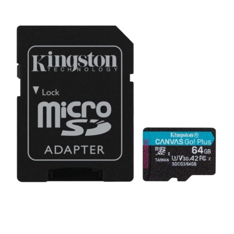 MEMORIA KINGSTON MICRO SDXC CANVAS GO! PLUS 170R A2 U3 V30 (SDCG3/64GB