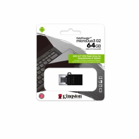 MEMORIA FLASH KINGSTON 64GB MICRODUO 3 GEN2 USB 3.2 (DTDUO3G2/64GB)
