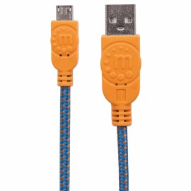 CABLE MANHATTAN USB V2 A-MICRO B 1.0M TEXTIL NARANJA/AZUL BOLSA 352734