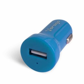 CARGADOR PARA AUTO VORAGO 1 PUERTO USB AZUL BLISTER AU-101-BL