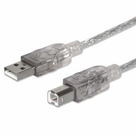 Cable  USB V2.0 Manhattan A-b  4.5m Plata 340465