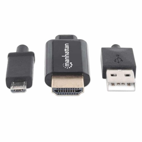 Cable  Mhl Manhattan De Micro USB A HDMI Con Usb-ap/alimentacion 151498