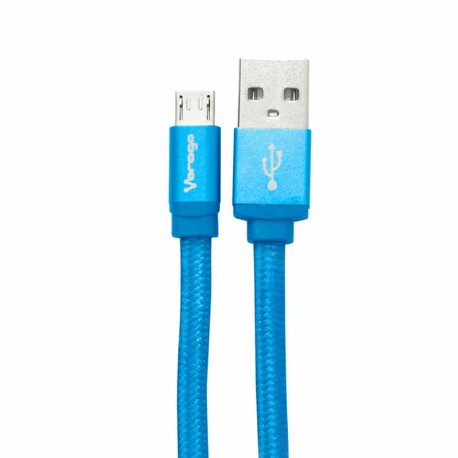 CABLE USB. VORAGO. CAB-113. USB 2. A MICRO USB. 1 METRO AZUL BOLSA