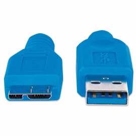 Cable  Manhattan USB 3.0 A Macho-micro B Macho 2 M 5gbps Azul 325424