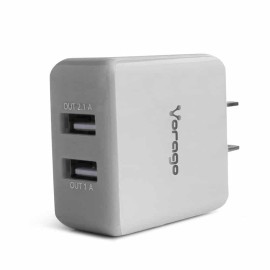 Cargador  Para Pared Vorago 2 Puertos USB Blanco Blister Au-106-wh