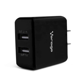 Cargador  Para Pared Vorago 2 Puertos USB Negro Blister Au-106-bk