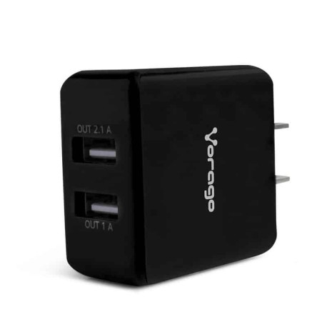 Cargador  Para Pared Vorago 2 Puertos USB Negro Blister Au-106-bk