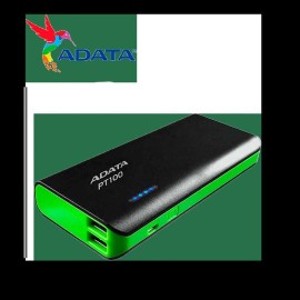 Cargador  Portatil ADATA Pt100 Negro/verde (apt100-10000m-5v-cbkgr)