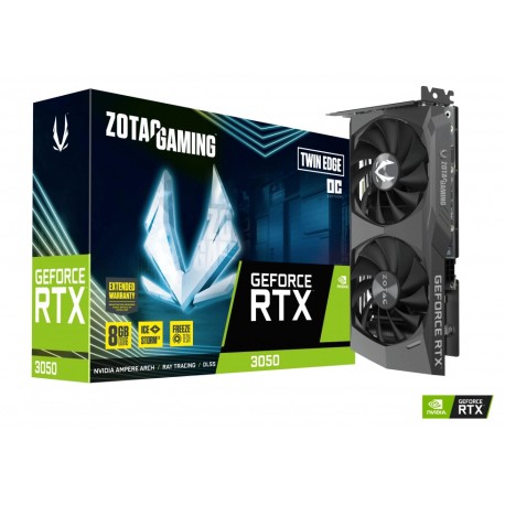 TARJETA DE VIDEO ZOTAC RTX 3050 TWIN EDGE OC 8GB GDDR6 ZT-A30500H-10M