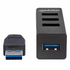 Hub  USB Manhattan V2.0  3 Puertos + 1 Pto V3.0 Sin Fuente 163828