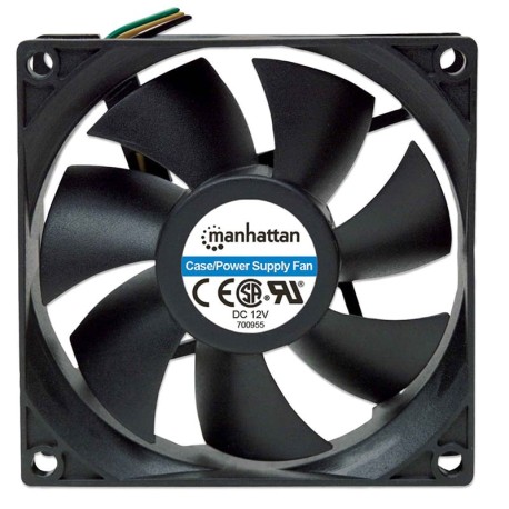 Ventilador  Gabinete/fuente Manhattan 80mm Negro 3 Pin 700955