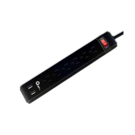 BARRA DE MULTI CONTACTOS QIAN PINYAO EN260 6 CONTACTOS2 PUERTOS USB