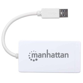Hub  Manhattan Gigabit USB V3.0 + Hub 3 Ptos Mh 507578