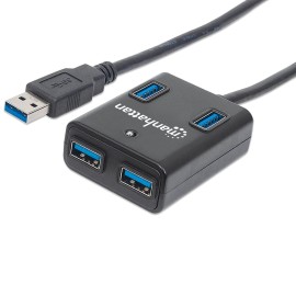Hub  USB V3.0 Manhattan 4 Ptos Super Velocidad 162296