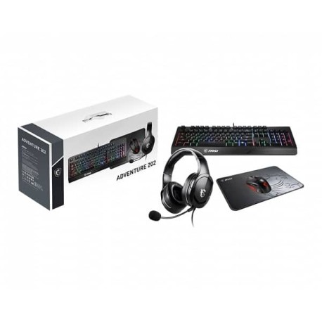 Kit  MSI Adventure 202 Us Teclado+mouse+mousepad+diadema Gamer