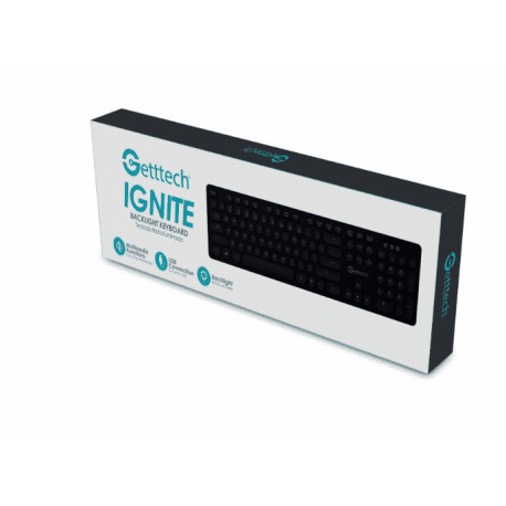 TECLADO GETTTECH GTI-28201G IGNITE BACKLIGHT USB GRIS 105 TEC  ESPAÑOL