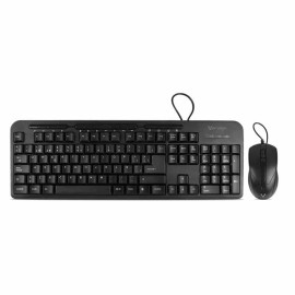 KIT VORAGO KM-107 TECLADO Y MOUSE ALAMBRICO MULTIMEDIA USB NEGRO
