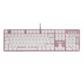 TECLADO MECANICO GAME FACTOR LUZ BLANCA/SWT BLUE/USB/ROSA KBG400-PK-BL