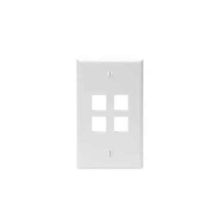 Placaquickportplacasencilla4puertosblancoleviton(41080-4wp)