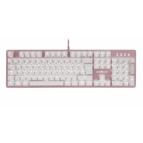 Teclado  Mecanico Game Factor Luz Blanca/swt Blue/usb/rosa Kbg400-pk-bl