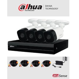 KIT DAHUA DE 4 CANALES DE 1 MPX/WIZSENSE/IA/ H.265+/ 4 CAMARAS B1A11 (DH-KIT/XVR1B04-I/4-B1A11N-0360B)