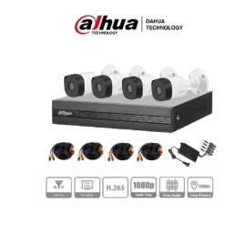 KIT DAHUA DE 4 CAN DE 2 MPX/WIZSENSE/IA/ H.265+/ 4 CAM B1A21 2 MPX (DH-KIT/XVR1B04-I/4-B1A21N-0360B)